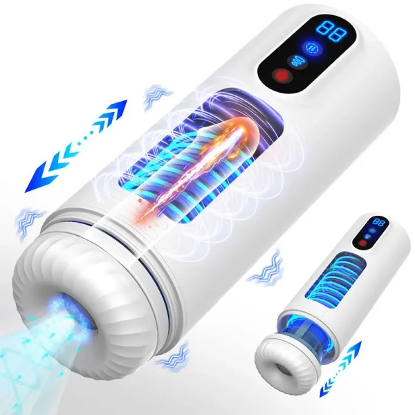 9-Mode Smart Automatic Sucking Male Masturbator Cup with 42°C Heating & Voice